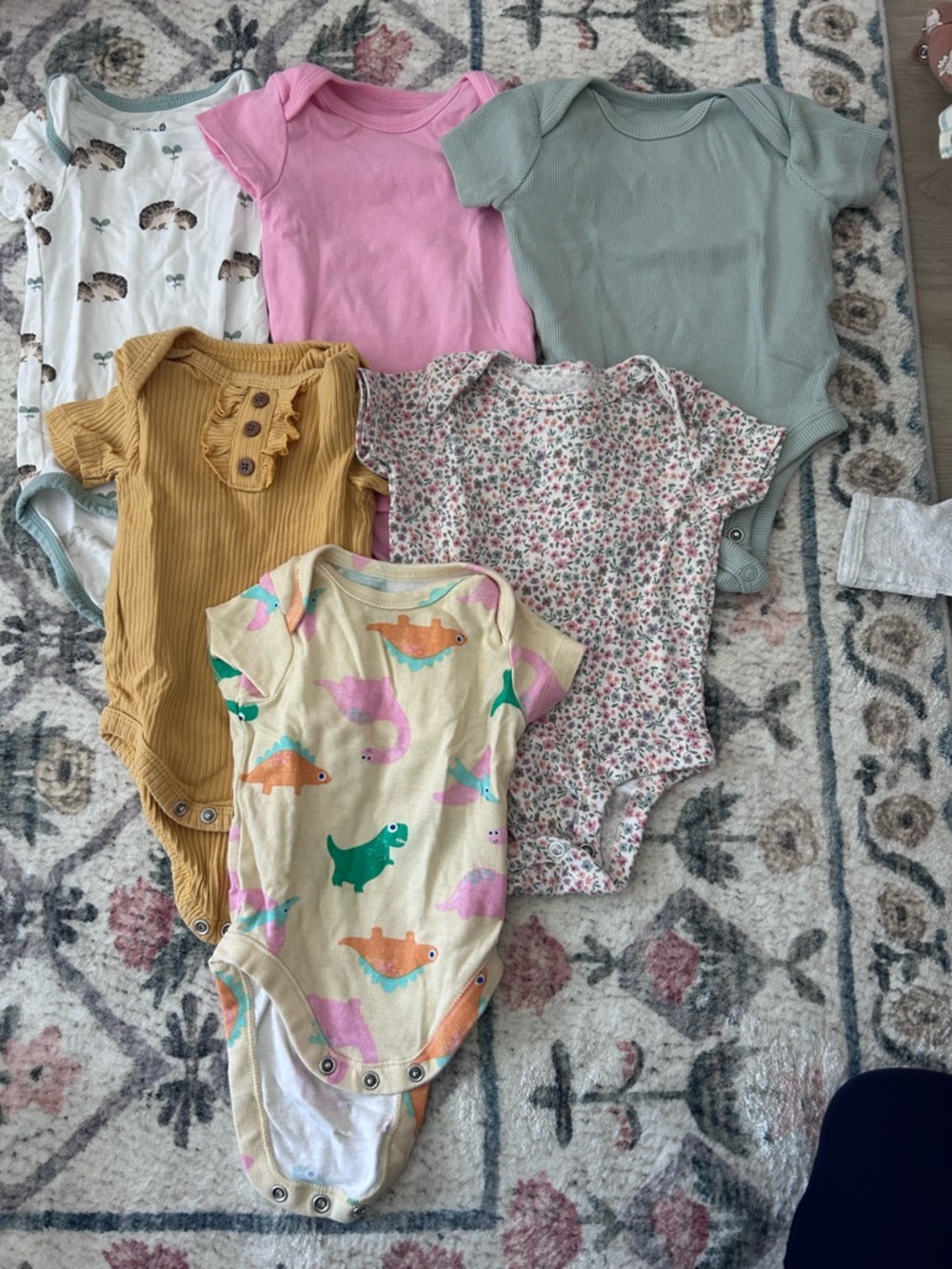Baby Girls Mixed Bodysuit Bundle - Pastel & Neutral Colors - Picture 5 of 6